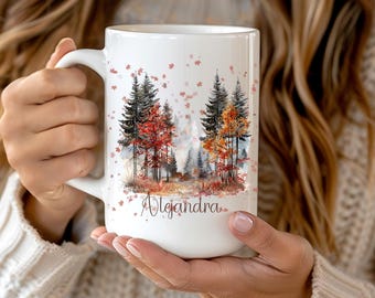 Benutzerdefinierte Herbst Baum Becher, Herbst Dekor, liebt Herbst Kaffeetasse, Herbst Herbst Becher, Herbst Wald Becher, gemütliche Kaffeetasse, Naturliebhaber, Wohnkultur