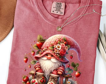 Cute Strawberry Tshirt | Comfort Colors Summer Strawberry Shirt, Cottagecore Berries Tshirt, Strawberry Aesthetic, Botanical Garden Tshirt