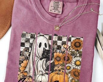 Spooky Saison Unisex T-Shirt, Perfekt für Herbst, Halloween, gemütliche Zusammenkünfte, Freizeitkleidung, Geschenkidee