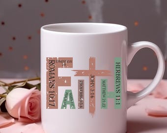 Geloofsmok, GOD koffiemokken, christelijke koffiemok, religieus cadeau, mok bijbelvers, schriftcadeau, voor haar, mok bijbelstudie, cadeau mok-geloof