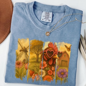 Comfort Colors® Chicken Shirt, ShirLadies Chicken Lover Shirt ,Chicken mom Tee, Mothers Day Gift Shirt, Farmer Gift