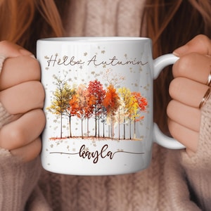 Custom Fall Tree  Mug, Autumn Decor, Loves Fall Coffee Mug, Funny Coffee Mug, autumn fall mug, pumpkin mug, Fall Gift, Halloween Mugs Gifts