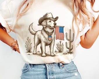 Vintage Style Hunde Shirt, Hunde Liebhaber Geschenk, lustiges Americana Shirt, niedliches Haustier Shirt, 4. Juli Shirt, Flaggenhund