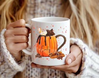 Taza de calabaza con especias personalizada, taza de otoño personalizada, taza de café Loves Fall, taza de café divertida, taza de otoño, taza de calabaza, regalo de otoño, regalos