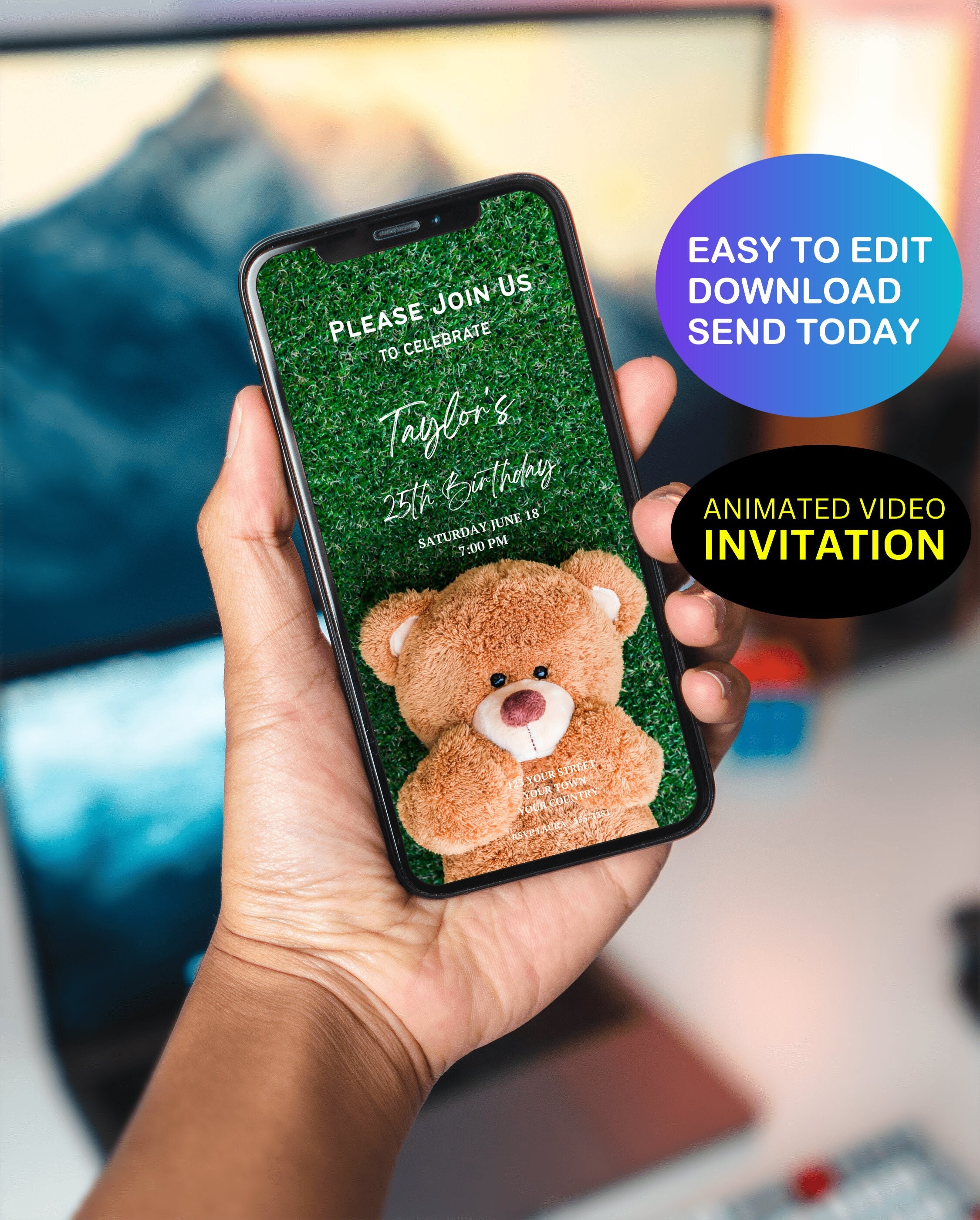 Video Electronic Invitation Birthday Party Invitation Teddy - Etsy Video Electronic Invitation Birthday Party Invitation Teddy - Etsy