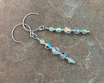 Swarovski crystal & sterling silver drop earrings