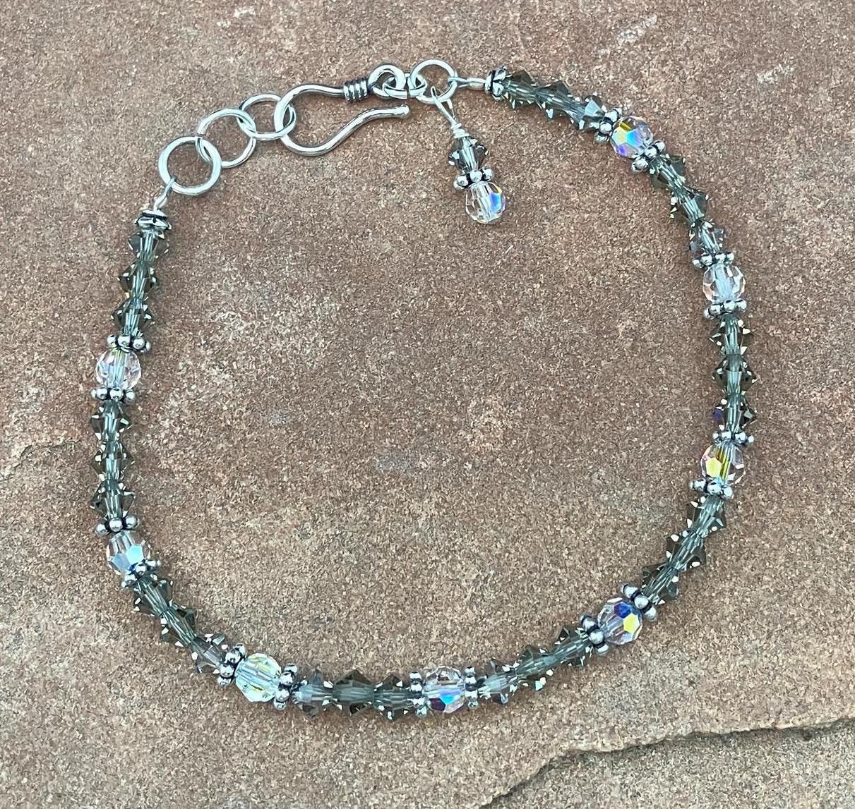 Swarovski Crystal & Bali Sterling Silver Bracelet, 7 1/2  display picture 1