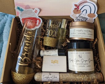 New Year Gift Box: Personalized Spa Set with Soy Candle