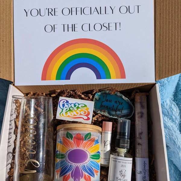 Congratulations You're Gay Gift Set, Coming Out Gift Box, Pride Gifts, LGBTQ Spa Box, Rainbow Gift Set for Him or Her, Gay Relaxation Kit,