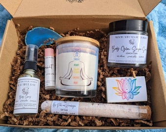 Relaxation Gift Box: Handmade Spa Set with Soy Candle & Sugar Scrub