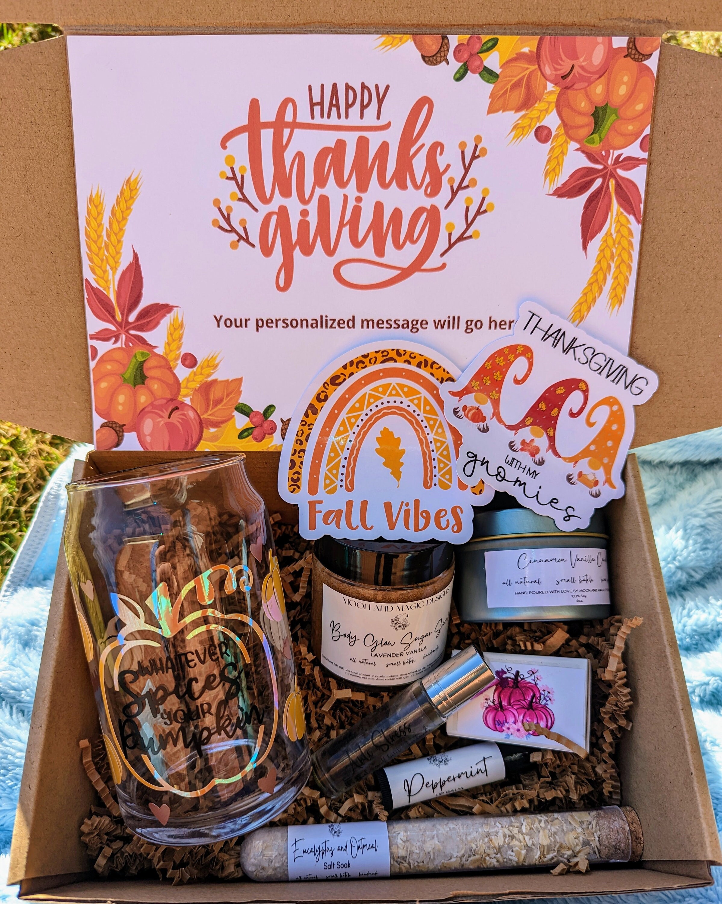Thanksgiving Gift Box, Fall Gifts Set, Box Set With Candle, Gifts for