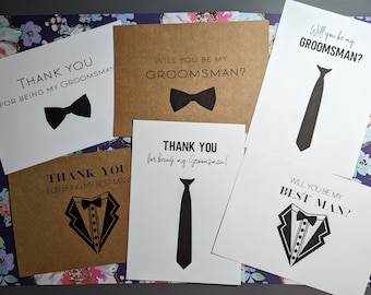 Groomsman Proposal Card: Tuxedo, Bowtie, Tie Designs