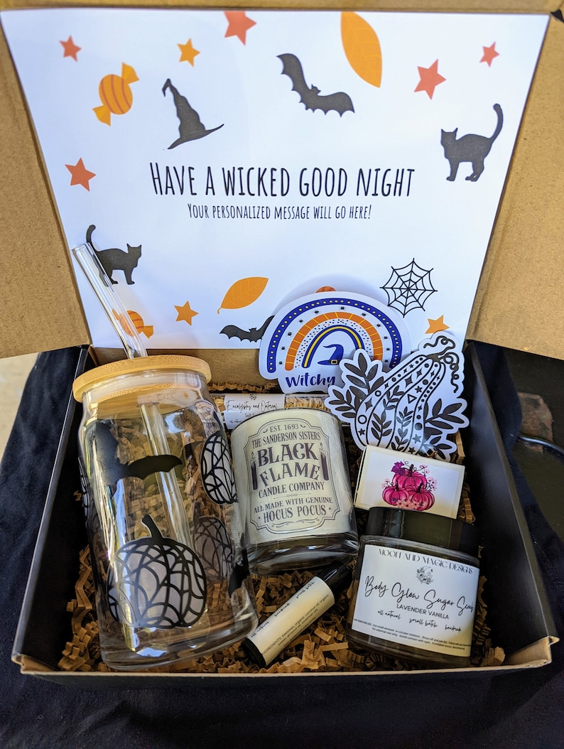Halloween Gift Box, Boo Box Gifts Set, Spooky Custom Gifts, Gifts for Her, Personalized Gifts, October Gift, Spa Gift Set, Coffee Lovers image 2
