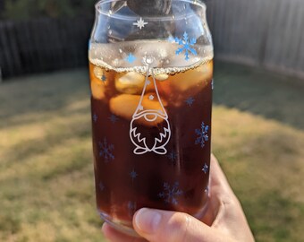 Christmas Gnome Glass: Color Changing Snowflake Cup