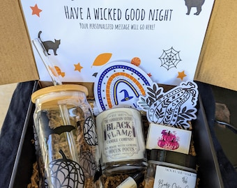 Halloween Gift Box, Boo Box Gifts Set, Spooky Custom Gifts, Gifts for Her, Personalized Gifts, October Gift, Spa Gift Set, Coffee Lovers