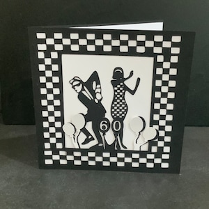 Carte de danse Ska, Mod et Skanking bicolore – personnalisable pour un anniversaire, un anniversaire ou toute occasion !  Tout âge personnalisé selon vos besoins