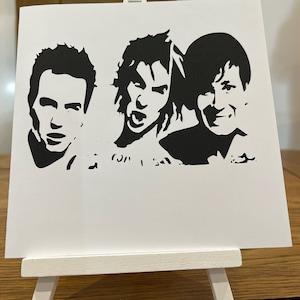 Blink 182, Musique, Punk, Groupes Toutes les petites choses Carte de voeux vierge découpée dans du papier, carte d'anniversaire, carte de fête des pères, fête des mères.