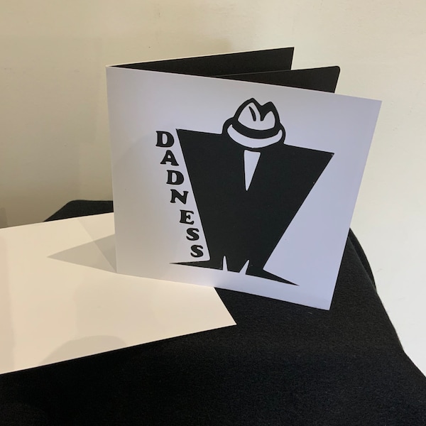 Madness Dadness Fathers Day, Get your Ska Dad this fantastic Dadness Father’s Day Card, Ska  Mod,  Two Tone. Handmade  papercut  keepsake.