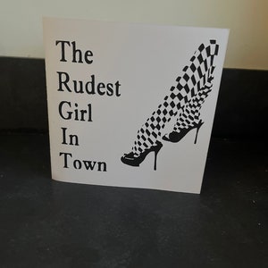 Ska - Rude Girl - MOD - Two Tone - Music - Blank Card pour toutes les occasions. Anniversaire - Anniversaire - Saint-Valentin - Fiançailles - Ska Mariage.