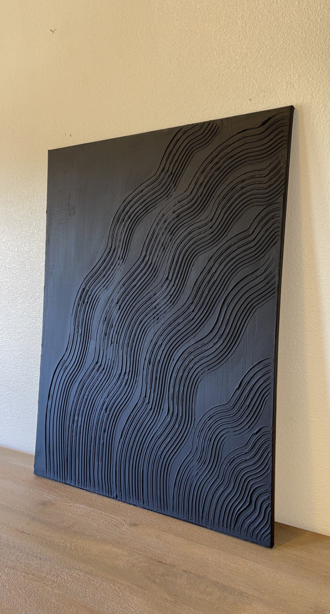 Midnight Waves Large Plaster Wall Art Plaster Art 3D Art Etsy