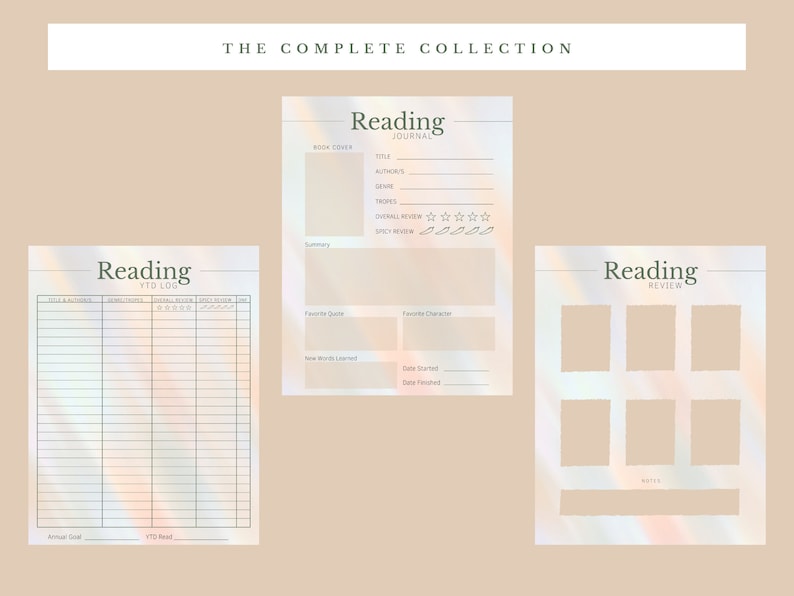 Reading Review Journal Etsy