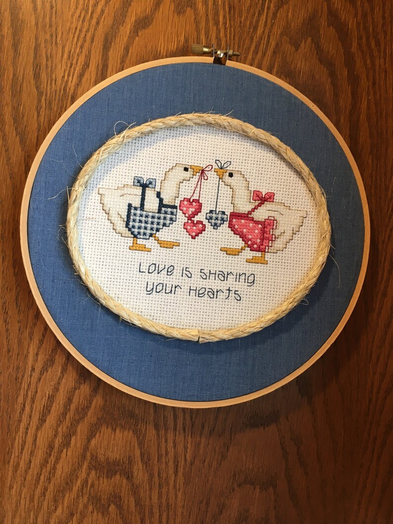 Finished Cross Stitch Wall Art With Hidden Storage, Country Wall Art With Secret Hidden Pocket