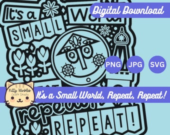 It's A Small World Clockface SVG: Fantasyland Ride (Digital Download)
