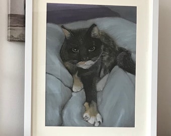 40X30cm Colour Pet Portrait in frame with 2 free A4 prints and postcard