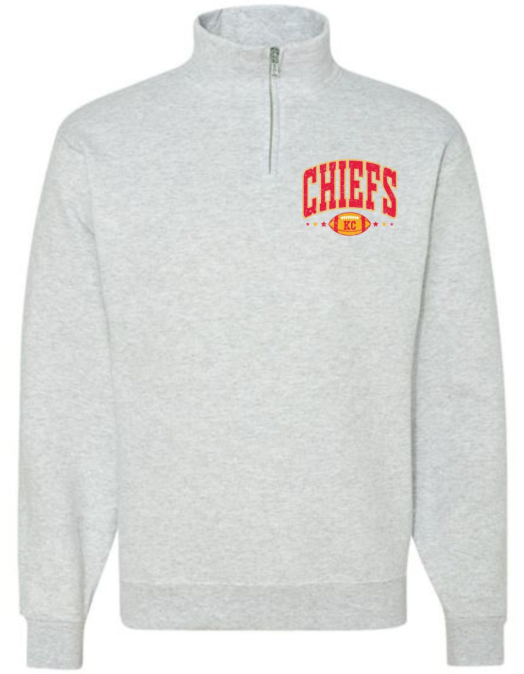Chiefs KC Football Quarter Zip Jerzees Sweatshirt Etsy