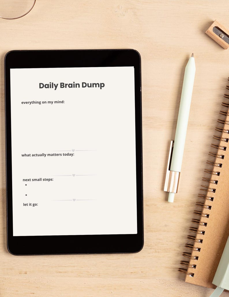 Daily Brain Dump Printable | ADHD Planner Page | Mental Clarity ...