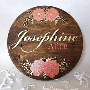 Personalized Flower Name Sign: 3D Laser Cut Nursery Decor