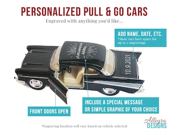 Personalized Diecast Car – Engraved Pull Back Toy, Custom Keepsake