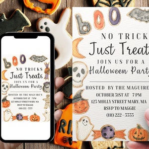 EDITABLE Halloween Cookie Decorating Party Invitation Fun Halloween Party Invitation Kid&#39;s Halloween Invitation family friendly halloween