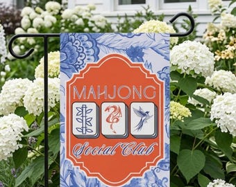 Mahjong Social Club Tuinvlag | Retro chinoiserie-game-avonddecoratie