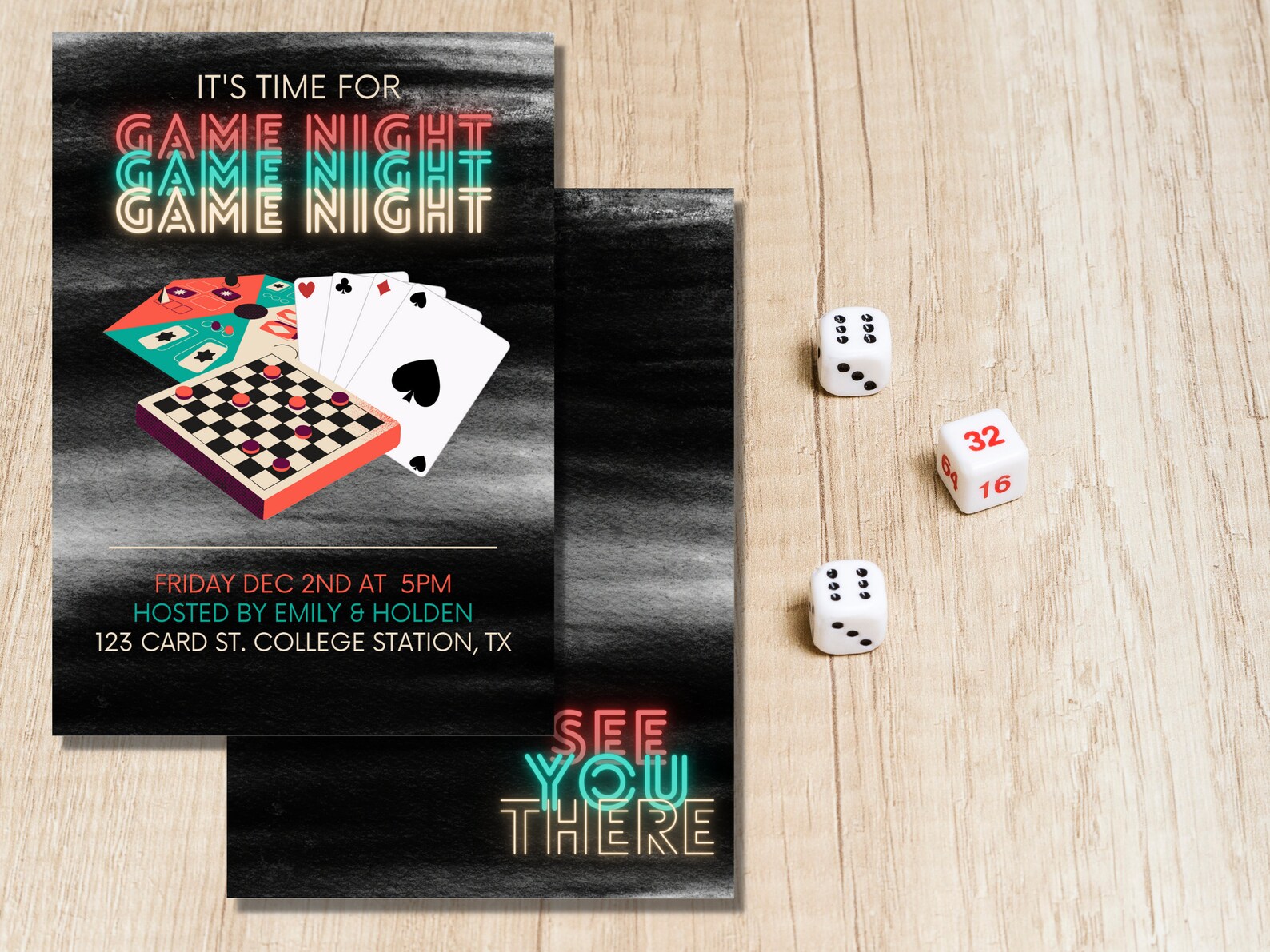 EDITABLE Game Night Invitation Game Night Evite Game Night Etsy