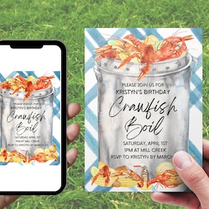 EDITABLE Crawfish Boil Invitation Crayfish Boil Party Crawfish Boil Party Crawfish Birthday Party Crayfish birthdayParty