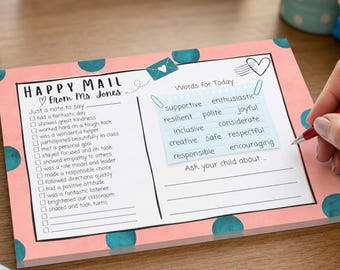 Checklist voor vrolijke post | Post-it briefjes voor positieve communicatie met leerkrachten