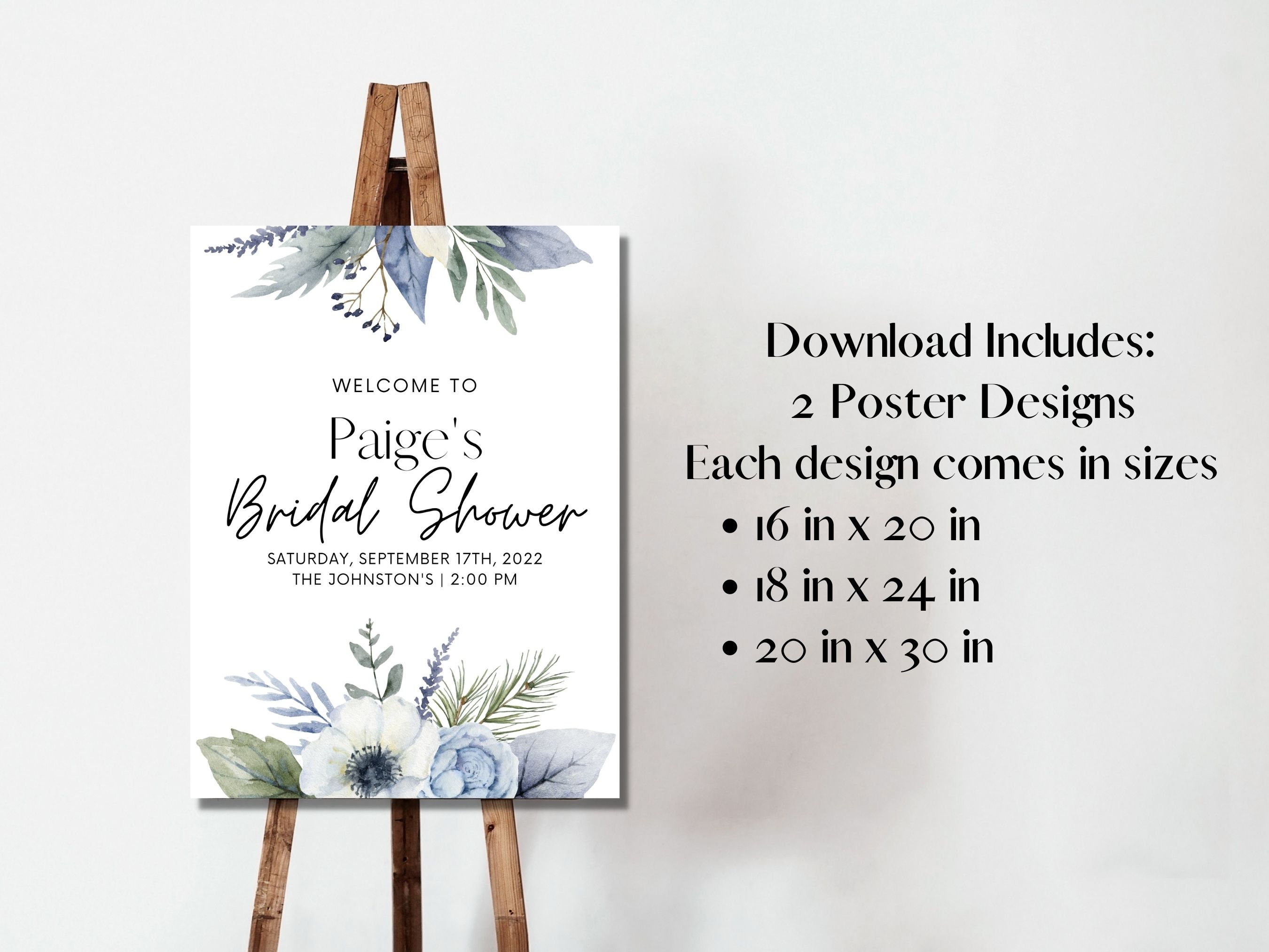 EDITABLE Bridal Shower Sign Template Editable Bridal Shower Poster ...