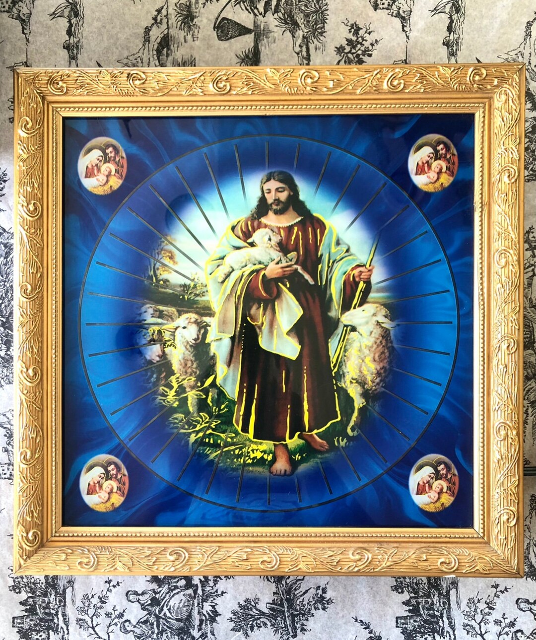 Vintage Light up Jesus Picture Etsy