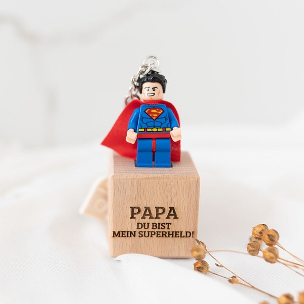 Männer Geschenk, Vatertag Geschenk, Holzwürfel personalisiert, Papa Geburtstagsgeschenk, Schlüsselanhänger Papa personalisiert