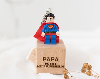 Männer Geschenk, Vatertag Geschenk, Holzwürfel personalisiert, Papa Geburtstagsgeschenk, Schlüsselanhänger Papa personalisiert