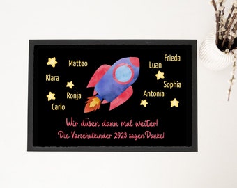 Kindergarten Abschiedsgeschenk, Kita Fußmatte, Fußmatte personalisiert Kindergarten, Vorschüler, Abschiedsfußmatte