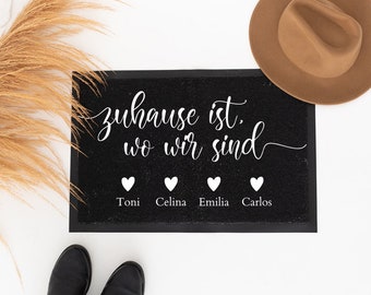 Fußmatte, Schmutzfangmatte, Fussmatte personalisiert, Türmatte, Geschenk Hochzeit, Personalisierte Fußmatte, Geschenk zum Einzug