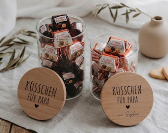 Voorraadpot voor papa, Vaderdagcadeau, kusjes voor papa, gepersonaliseerd Vaderdagcadeau, papa's verjaardagscadeau, cadeaus voor papa