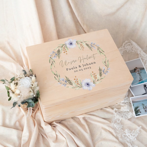 Erinnerungskiste zur Hochzeit, Hochzeitsgeschenk personalisiert, Hochzeit Erinnerungsbox, Geschenk zur Hochzeit, Hochzeit