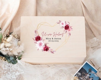 Boîte à souvenirs de mariage, cadeau de mariage personnalisé, boîte à souvenirs de mariage, cadeau de mariage, boîte de mariage en bois