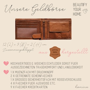 Portemonnaie Herren, Vatertagsgeschenk, Geldbörse Leder Männer, Geldbeutel Männer, Papa Geschenk, Männer Geschenke zdjęcie 8