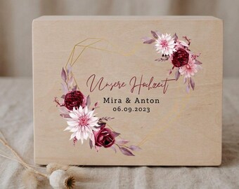 Caja de recuerdos de boda, caja de boda de madera, caja de recuerdos de boda, caja de boda, regalo de boda