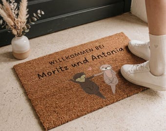 Doormat, Otter, Doormat for Loving Couple, Housewarming Gift for Couple, Otter Doormat, Otter Gift, Housewarming Gift