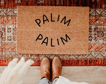 Palim Palim, zerbino, zerbino con scritta, divertente zerbino, zerbino, regalo di inaugurazione della casa, decorazione dell'appartamento